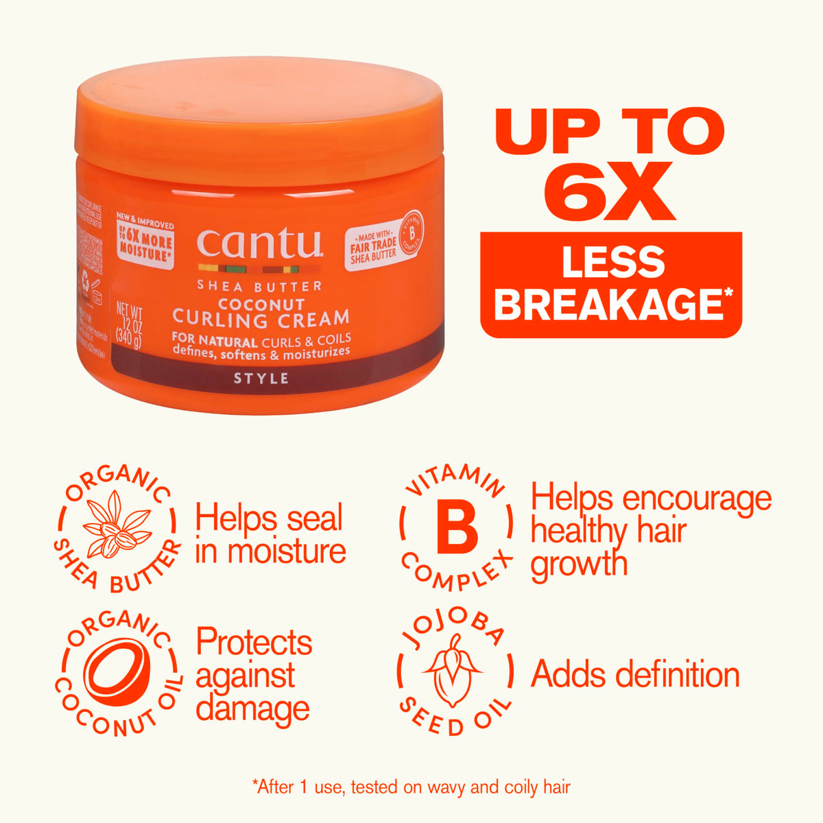 Cantu Crème de Boucles au Beurre de Karité avec ingrédients naturels