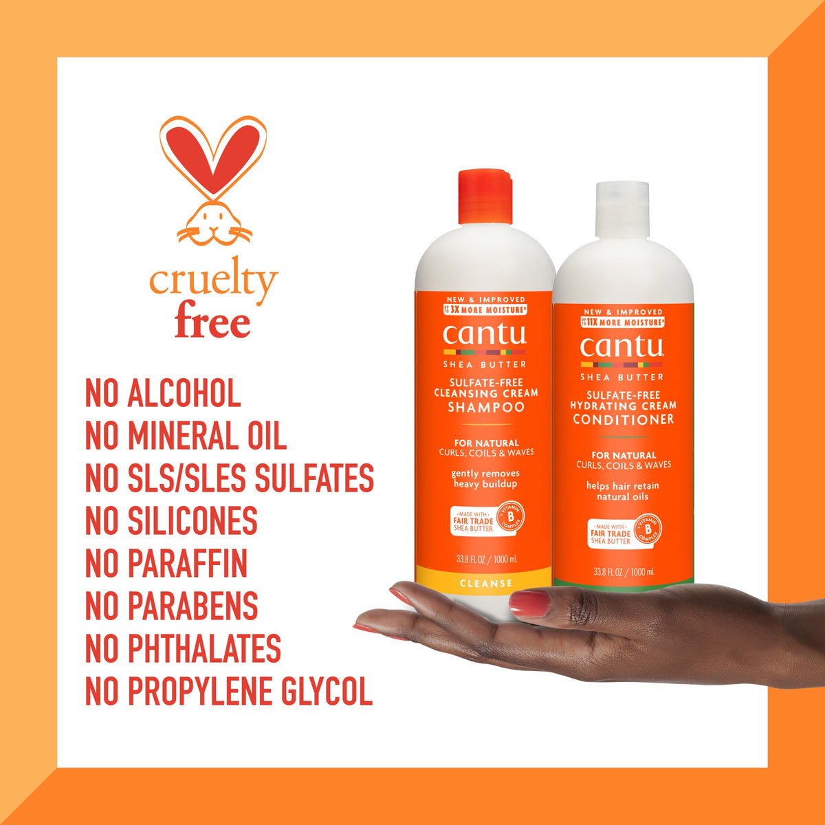 Cantu Shampoo & Après-Shampooing au Beurre de Karité 1L ingrédients