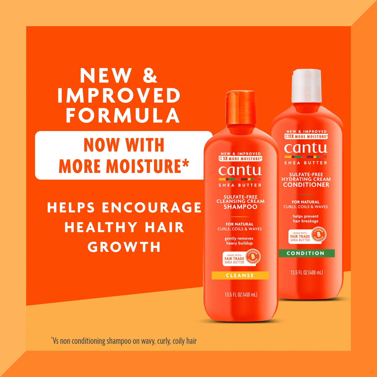 Cantu Shampoo au Beurre de Karité, 13,5 fl oz, détail de l'étiquette