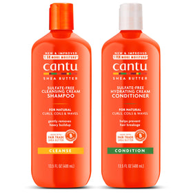 Cantu Shampoo et Après-Shampooing au Beurre de Karité, pack de 2, vue avant