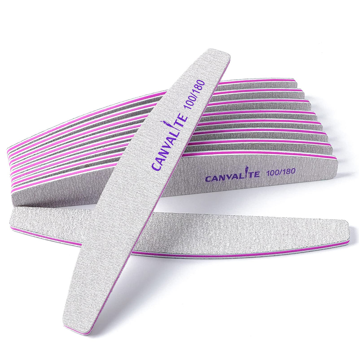 CANVALITE 10 fichiers à ongles en demi-lune 100/180 grit