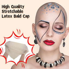 Cap chauve en latex extensible sur un modèle