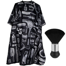 Cape de coiffeur FEBSNOW noire en polyester vue de face