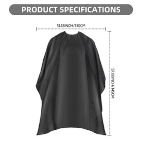 Cape de coupe de cheveux Omvoina noire pliée sur une surface plate