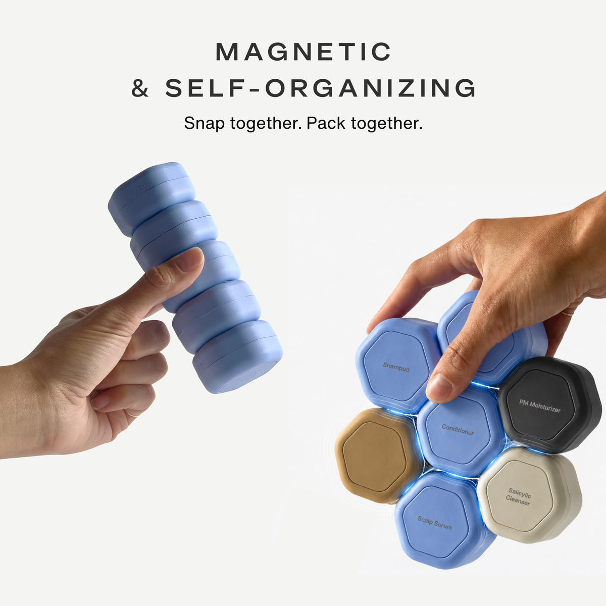 Capsules Cadence avec des icônes interchangeables pour produits de beauté