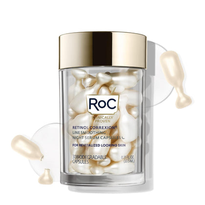 Capsules de sérum de nuit RoC anti-rides avec emballage