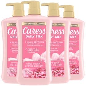 Caress Gel Douche Daily Silk Pêche Blanche et Fleur d'Orange 30 fl oz vue avant