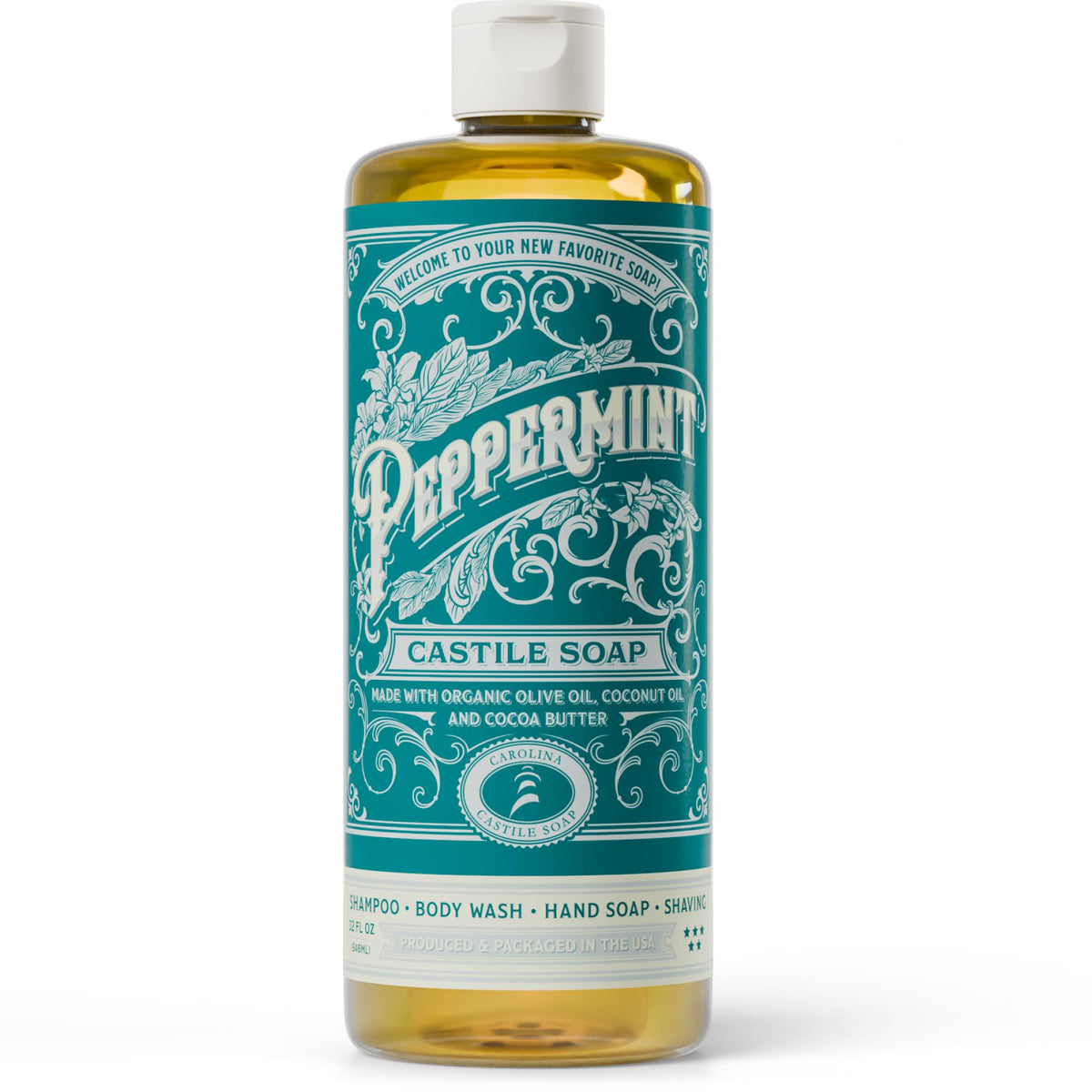 Carolina Castile Soap Savon Liquide Menthe Bio 1152g vue avant