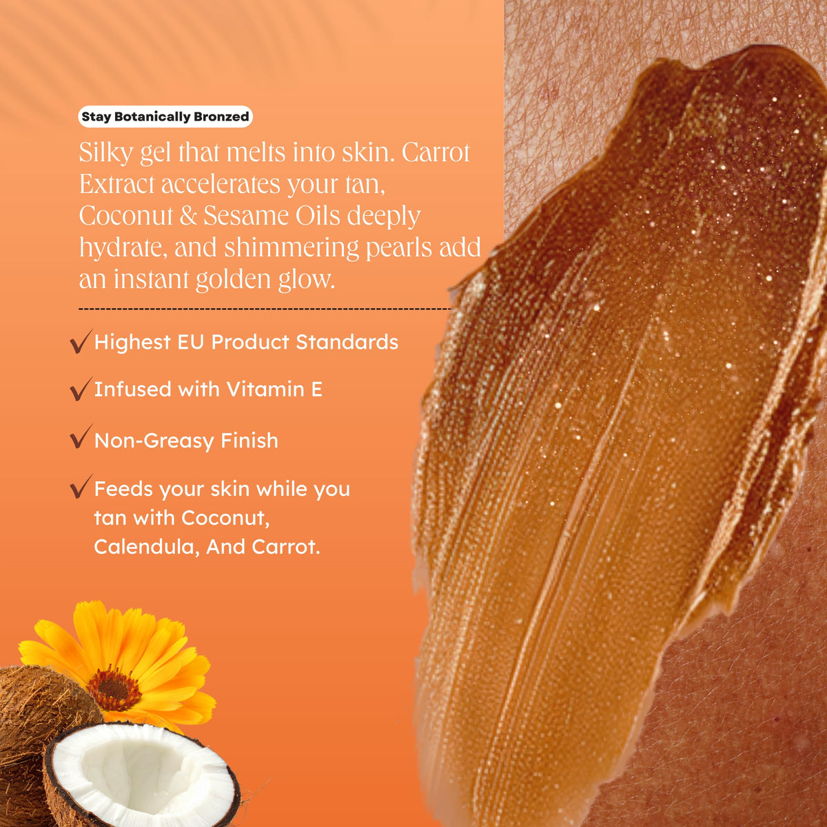 Carroten Gel Bronzant Shimmer avec plage en arrière-plan