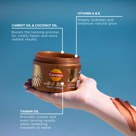 Carroten Gel Bronzant Shimmer packaging avec spatule incluse