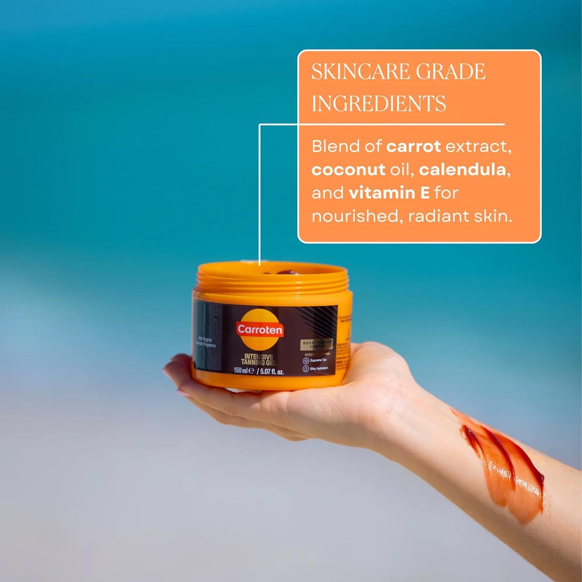Carroten Gel Intensif de Bronzage 220g vue de dos