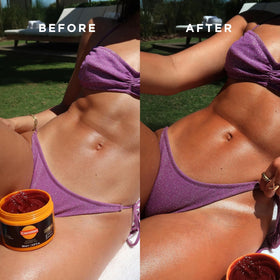 Carroten Gel Intensif de Bronzage texture crémeuse sur la main