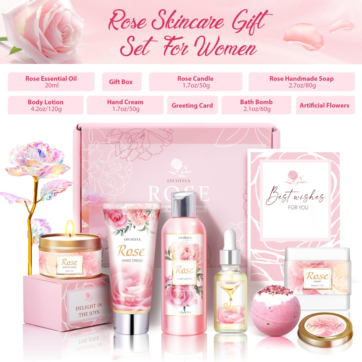 Carte de vœux incluse dans le coffret de bain