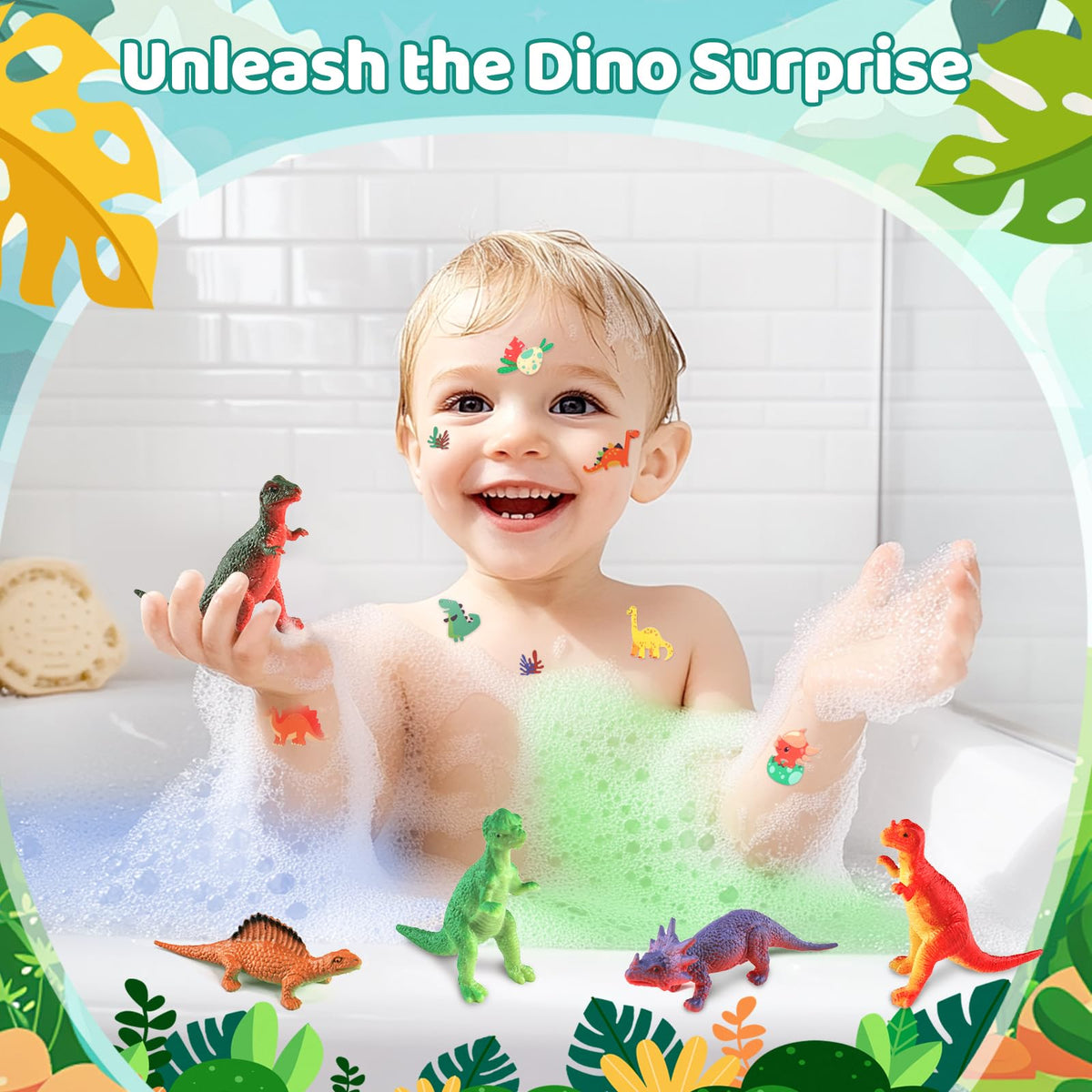 Carte éducative sur les dinosaures incluse avec les bombes de bain