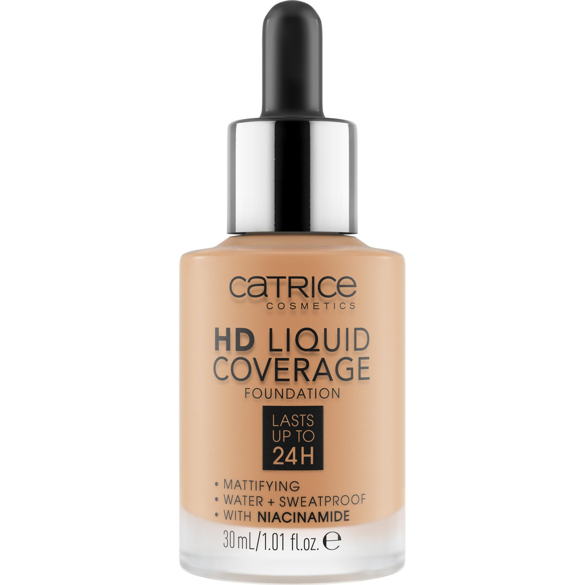 Catrice HD Liquid Coverage Foundation 046 Camel Beige texture liquide sur la main