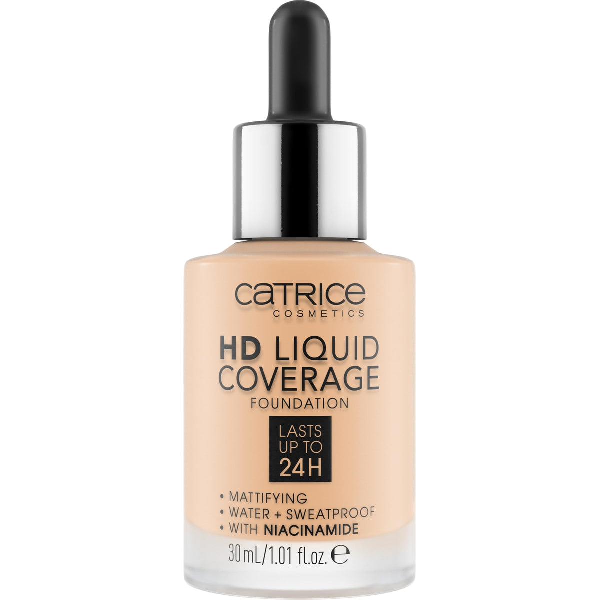 Catrice HD Liquid Coverage Foundation 24HR Ivory Beige dropper applicator