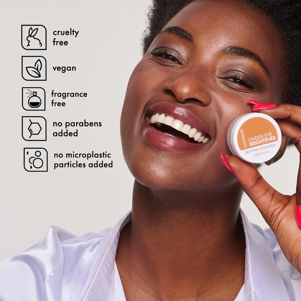 Catrice Under Eye Brightener 40g with makeup brushes