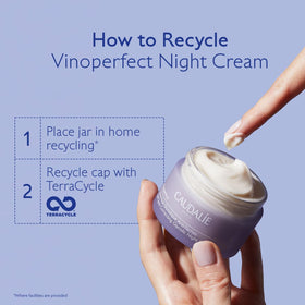 Caudalie Crème de Nuit Vinoperfect 50 mL application sur la peau