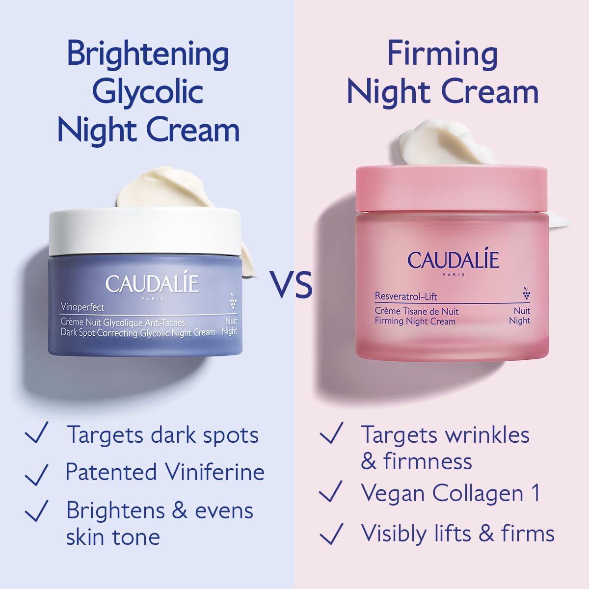 Caudalie Crème de Nuit Vinoperfect 50 mL avec des ingrédients naturels