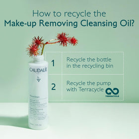 Caudalie Huile Démaquillante Vinoclean avec fleurs à côté
