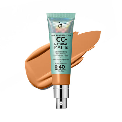CC+ Cream Mat Naturel d'IT Cosmetics vue avant avec tube noir