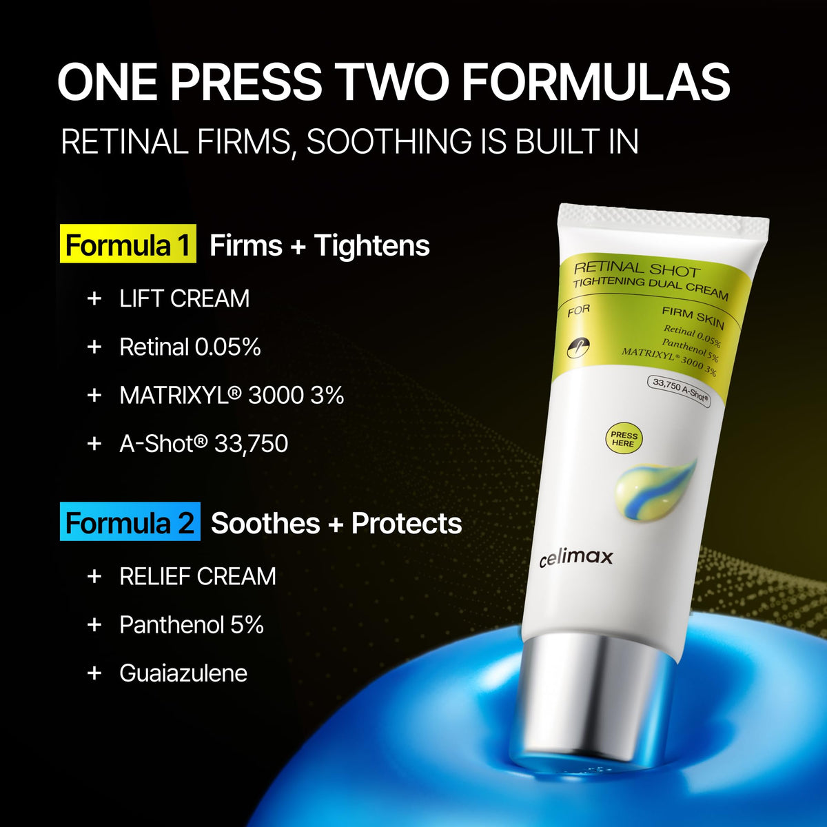 celimax Crème Dual Vita-A Retinal texture de la crème jaune