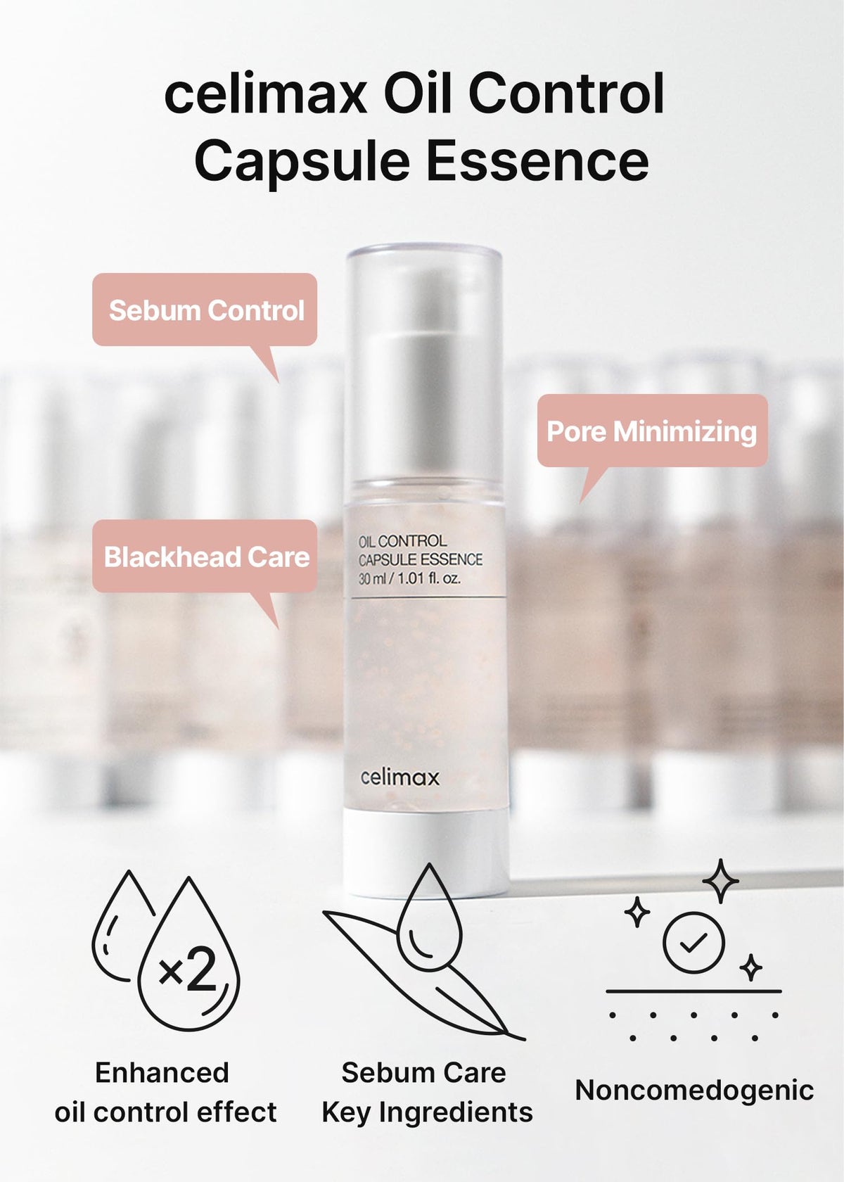 celimax Essence Capsule Contrôle de Sébum 30 ml avec bouchon ouvert