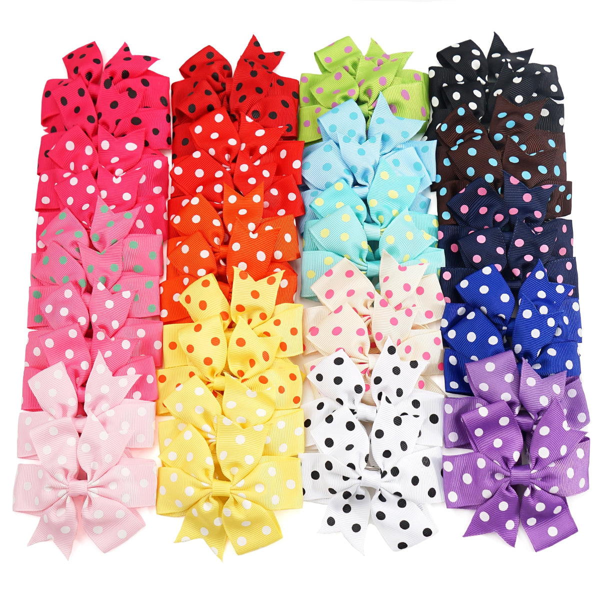 CÉLLOT Bows en grosgrain 3 pouces colorés sur fond blanc