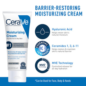 CeraVe Crème hydratante application sur la peau