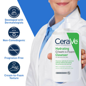 CeraVe Crème Nettoyante Hydratante sur un lavabo