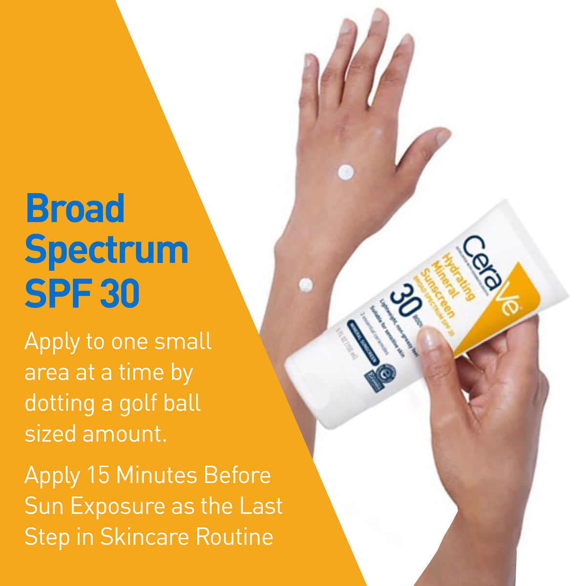 CeraVe Crème Solaire Minérale Hydratante SPF 30 avec ingrédients clés