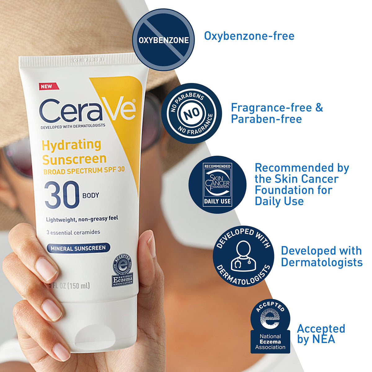 CeraVe Crème Solaire Minérale Hydratante texture de la crème