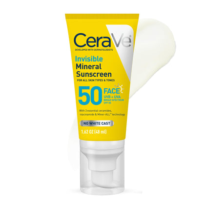 CeraVe Crème Solaire Minérale Invisible SPF 50 face avant