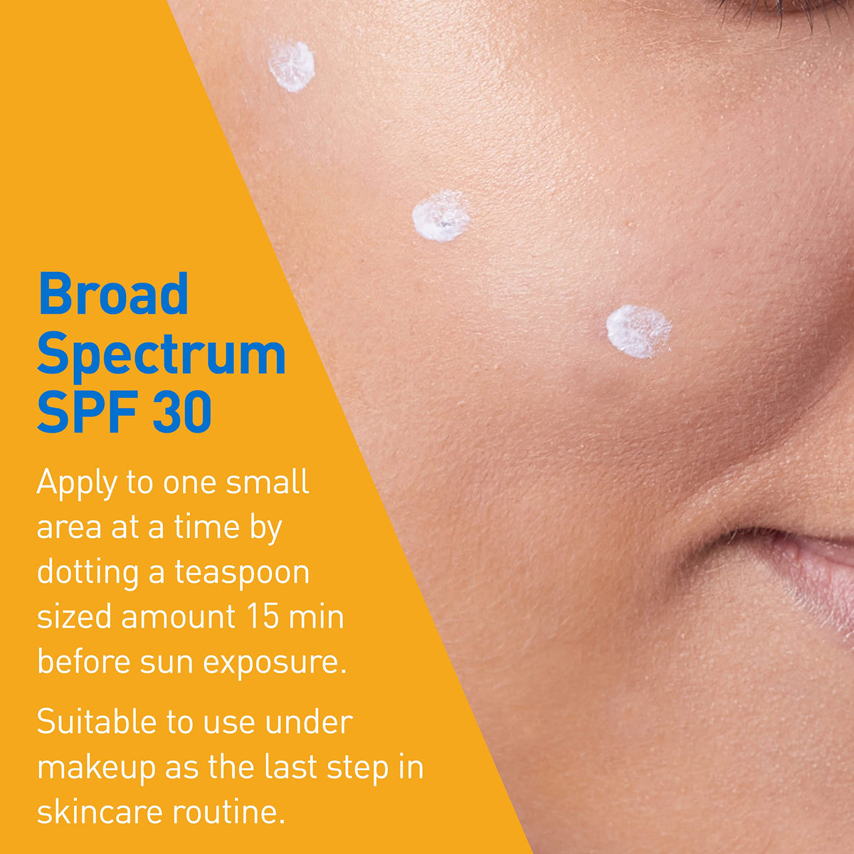 CeraVe Crème Solaire Minérale SPF 30 avec texture sur un doigt