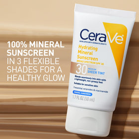 CeraVe Crème Solaire Teintée SPF 30 82g arrière montrant les ingrédients