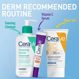 CeraVe Crème Solaire Teintée SPF 30 82g dans un cadre de salle de bain