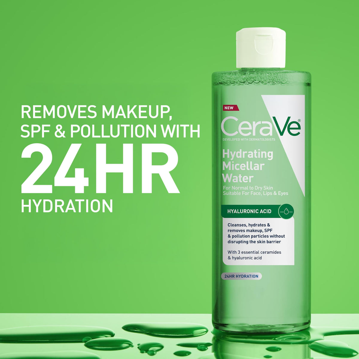 CeraVe Eau Micellaire Hydratante 400 ml avec un disque de coton