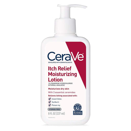 CeraVe Lotion Anti-Démangeaisons 16oz vue avant avec texture légère