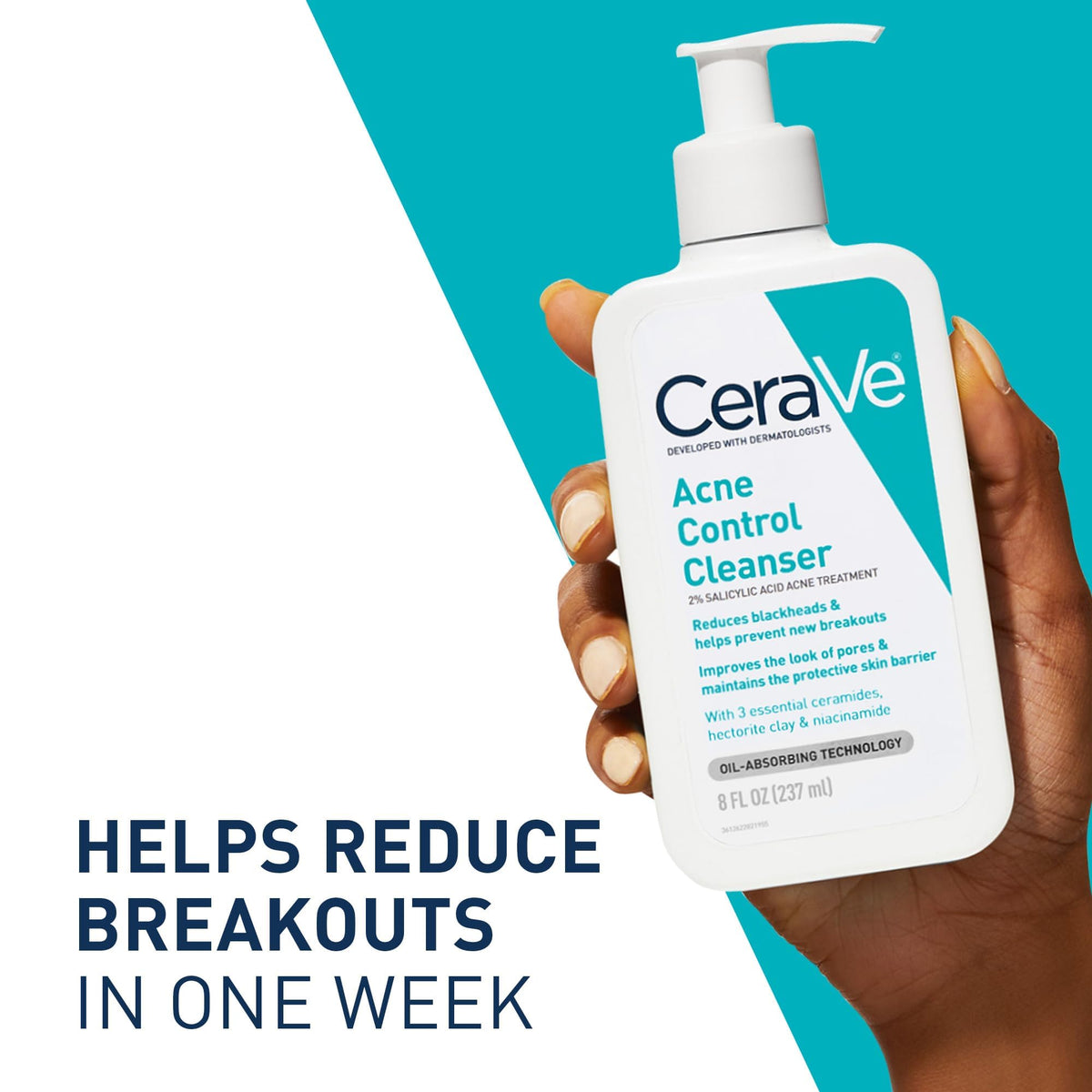 CeraVe Nettoyant Contrôle Acné 290g ingrédients principaux