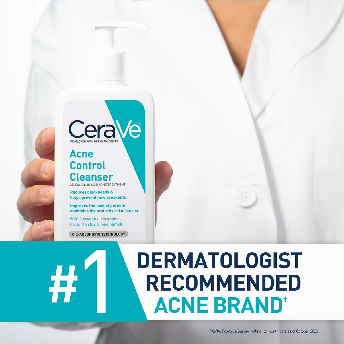 CeraVe Nettoyant Contrôle Acné 290g texture gel