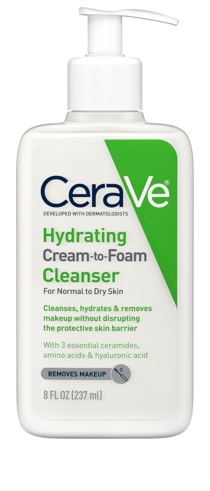 CeraVe Nettoyant Crème Moussante Hydratante 8oz vue avant