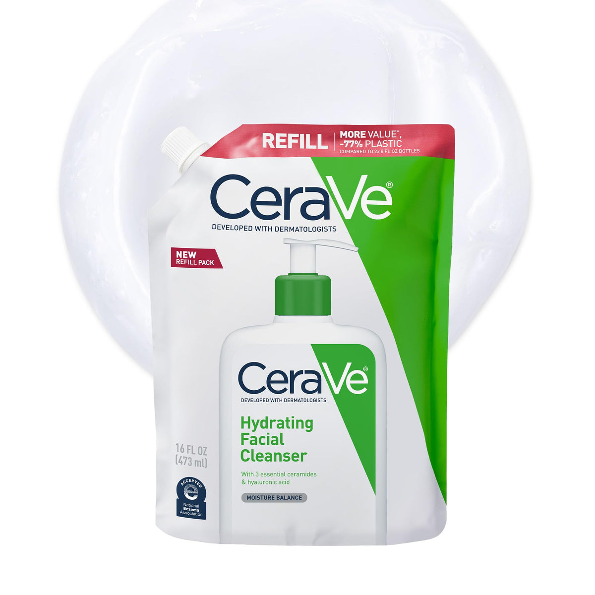 CeraVe Nettoyant Hydratant 490g vue de face avec étiquette