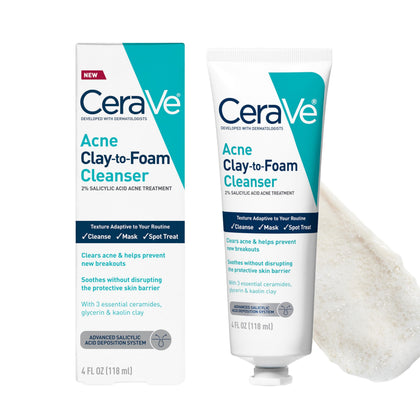 CeraVe Nettoyant Visage Argile Mousse 150g avant utilisation