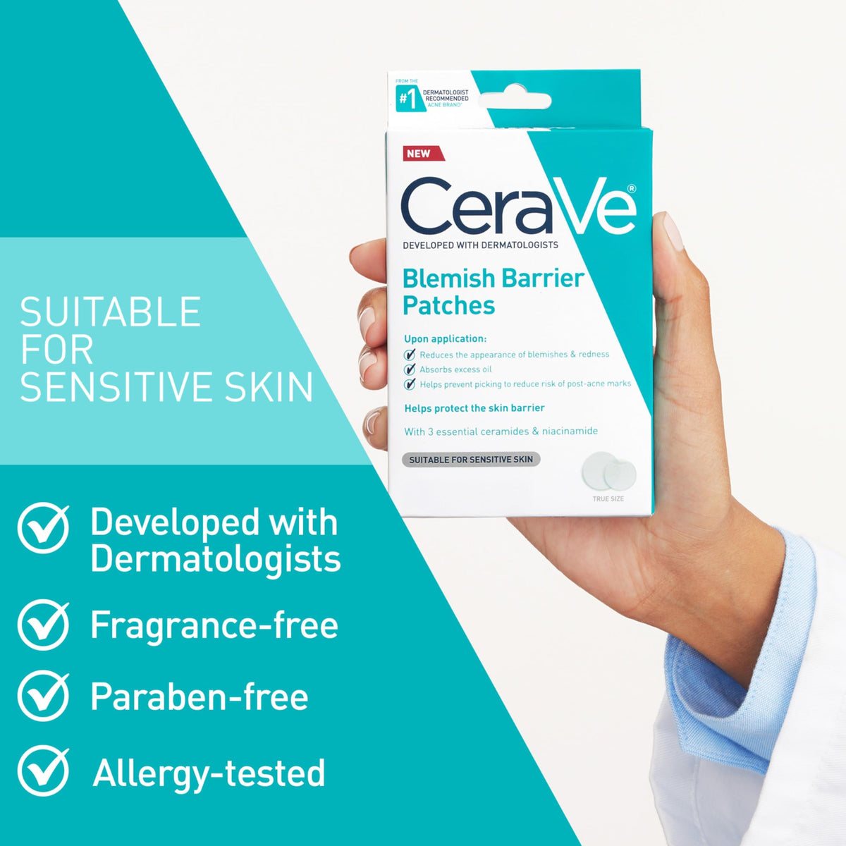 CeraVe Patch Hydrocolloïde, utilisation de nuit sur un visage