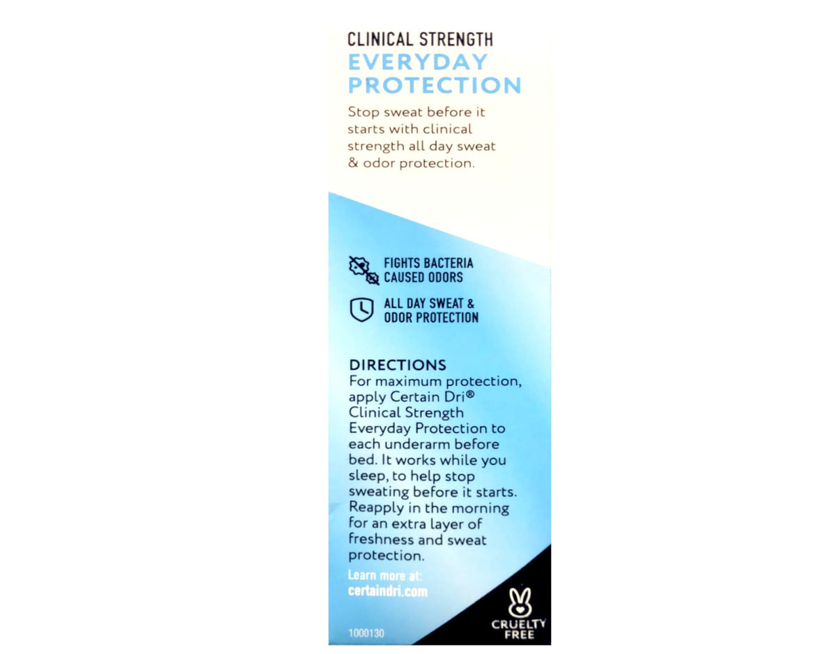 Certain Dri Antiperspirant Déodorant Solide 2,6 Oz côté du stick