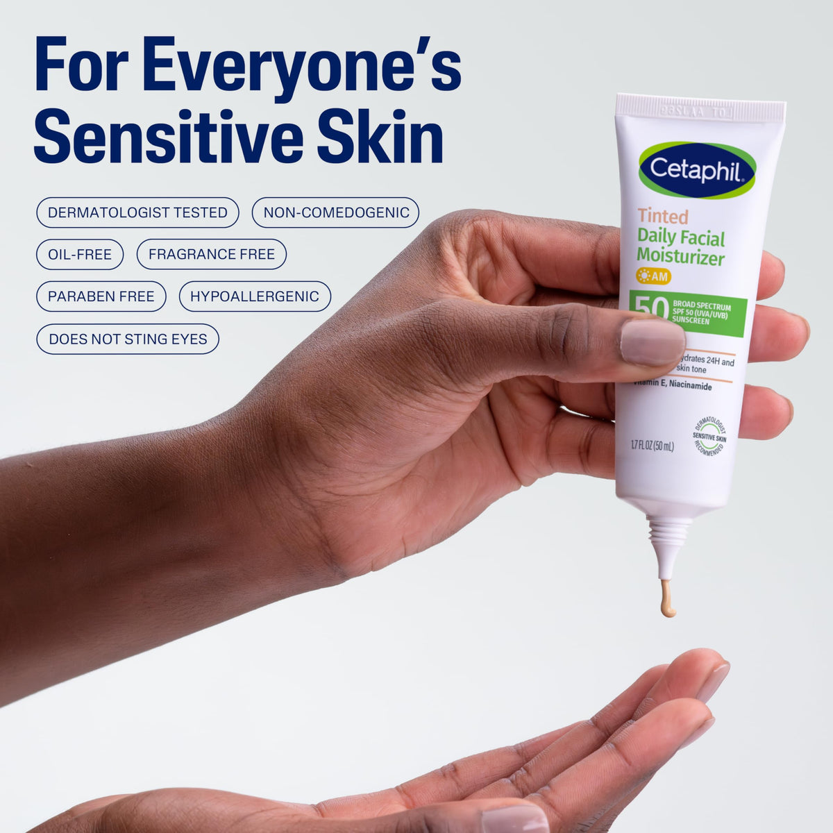 Cetaphil Crème Hydratante Teintée SPF 50 détails de la formule