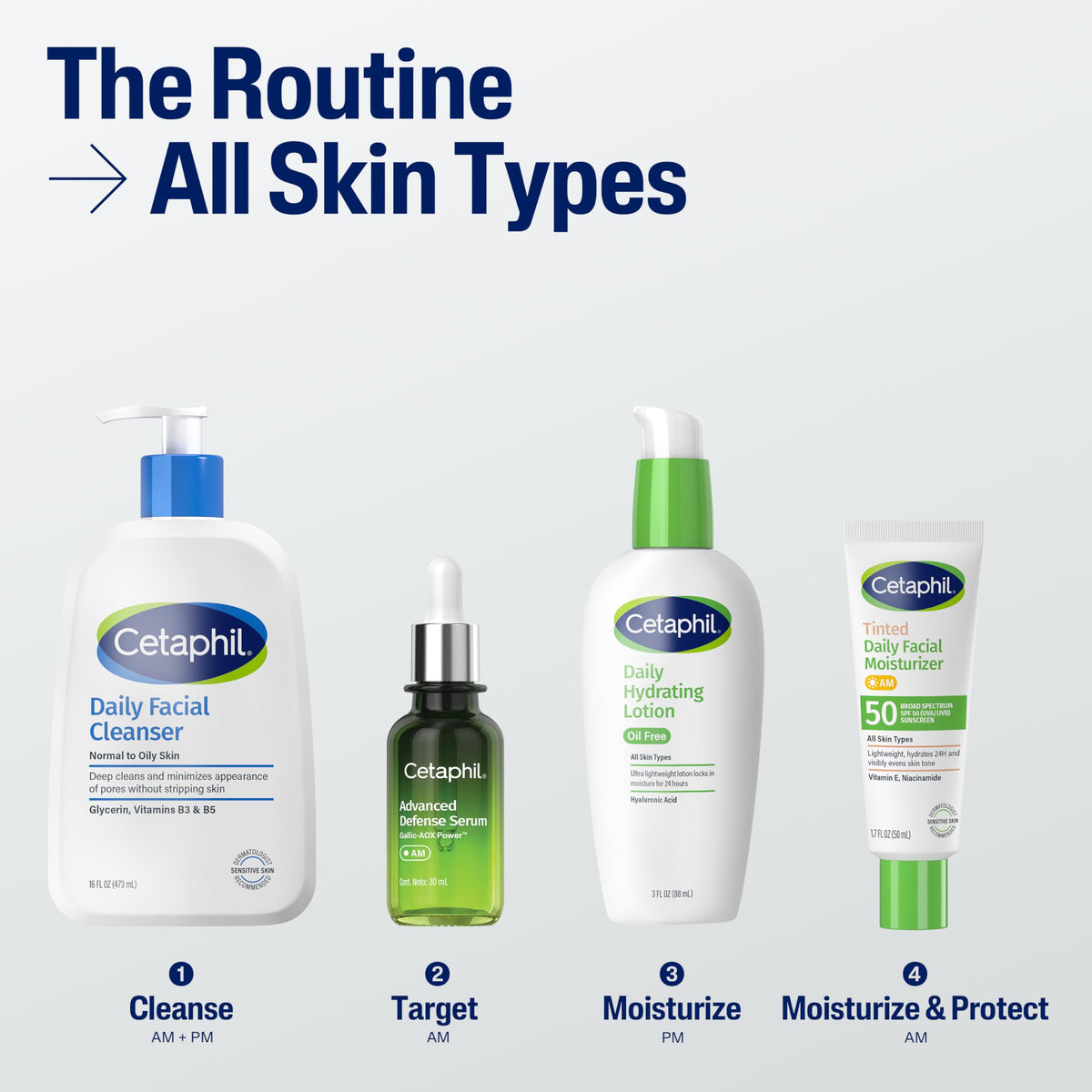 Cetaphil Crème Hydratante Teintée SPF 50 sur fond neutre
