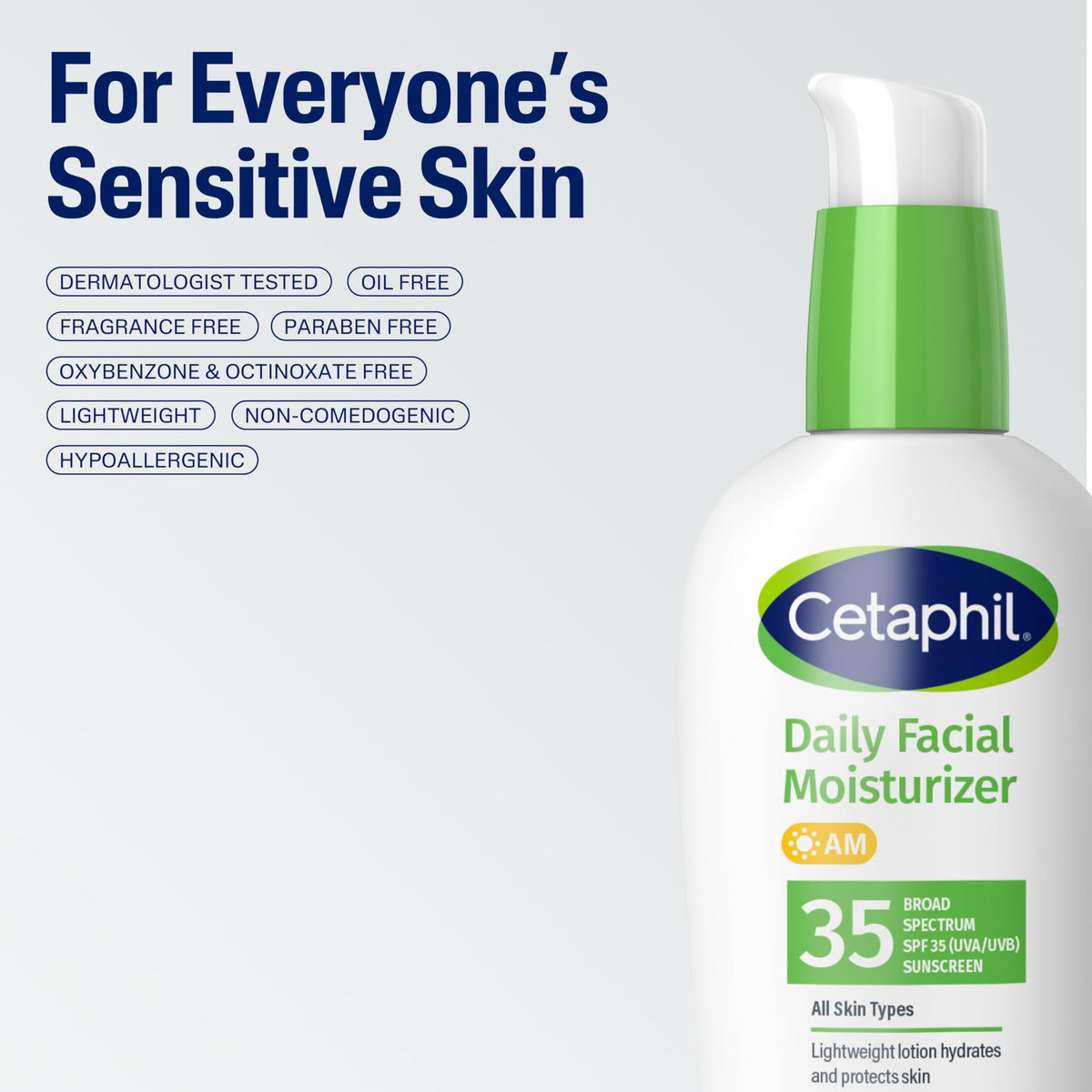 Cetaphil Crème Hydratante Visage SPF 35 118g avec texture sur la main