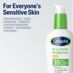 Cetaphil Crème Hydratante Visage SPF 35 118g avec texture sur la main