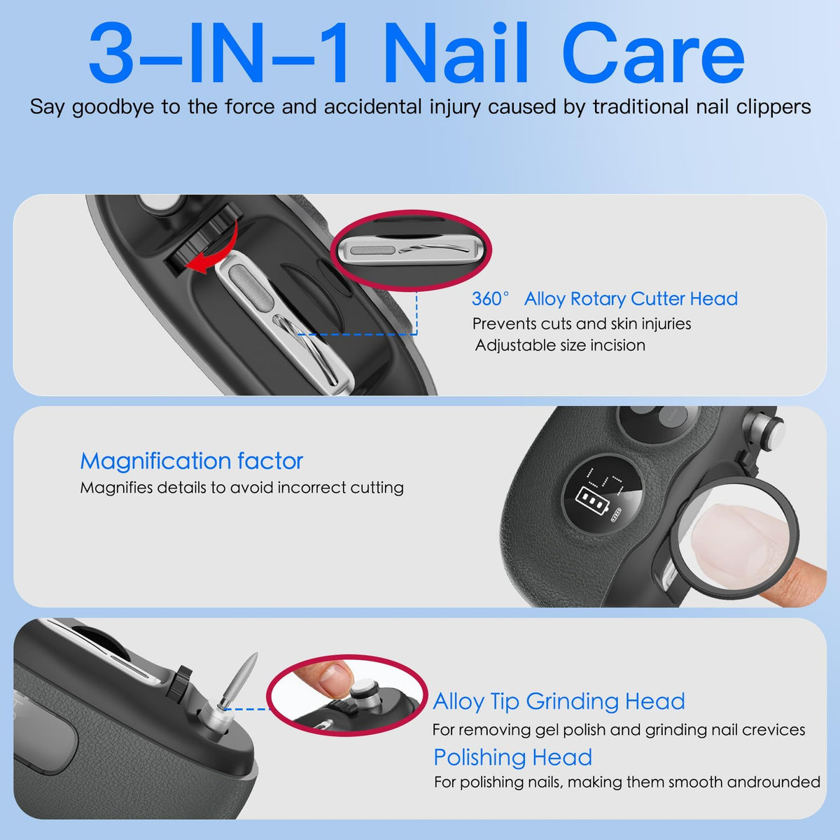 Chambre de stockage du coupe-ongles Yionkin